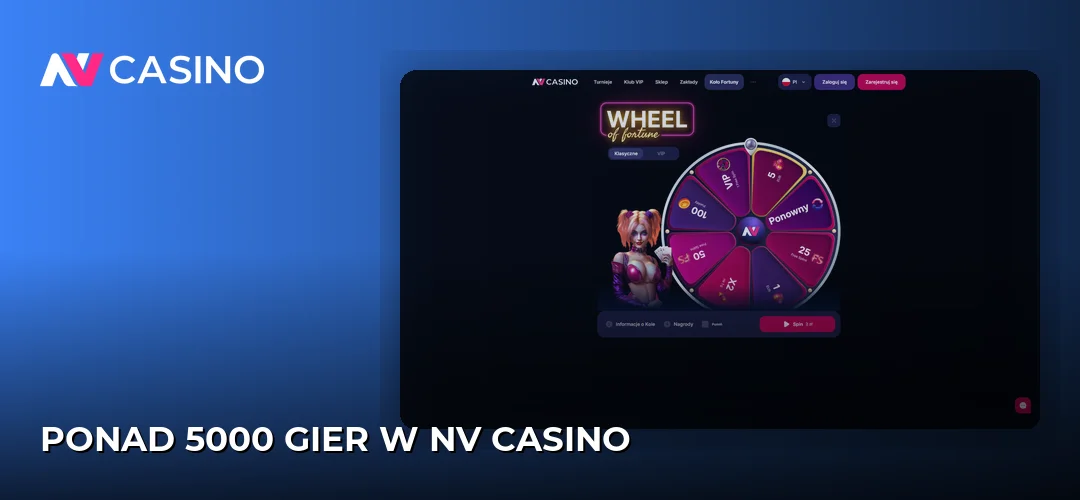 Zrzut ekranu strony NV Casino
