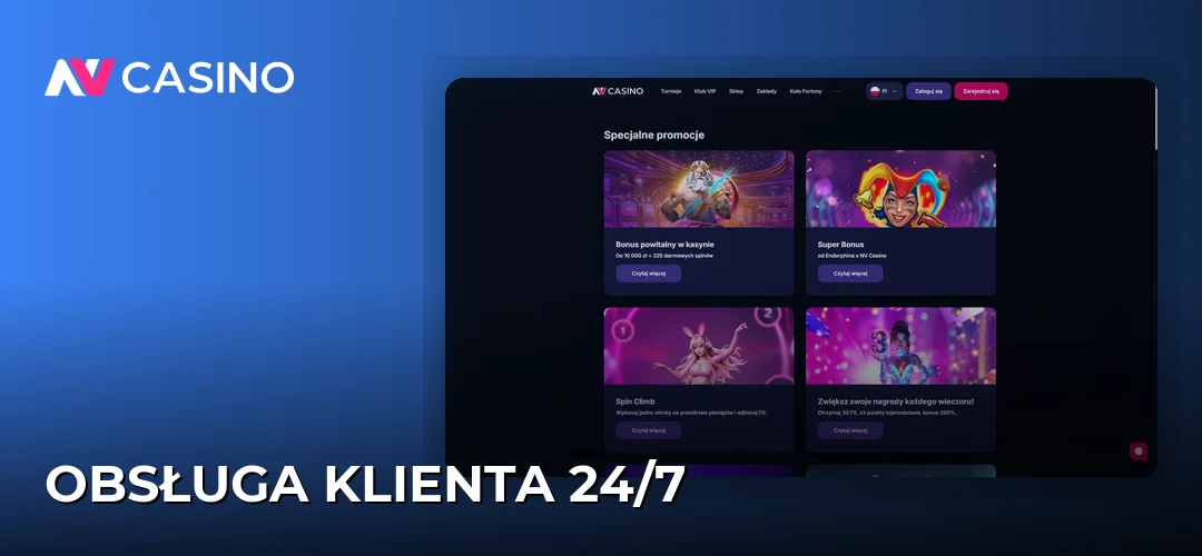 Zrzut ekranu strony NV Casino
