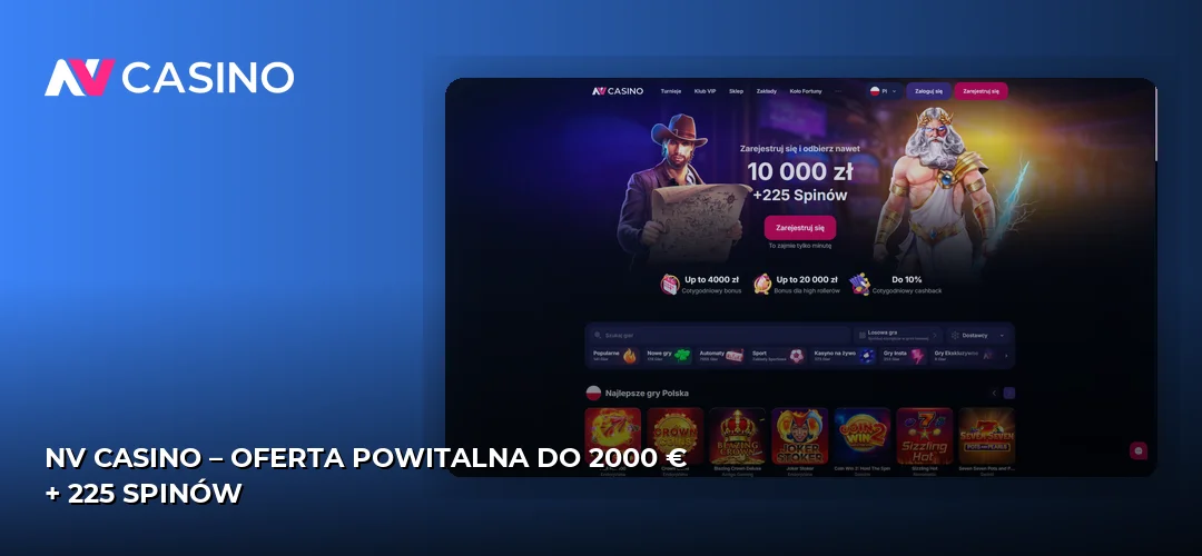 Zrzut ekranu strony NV Casino