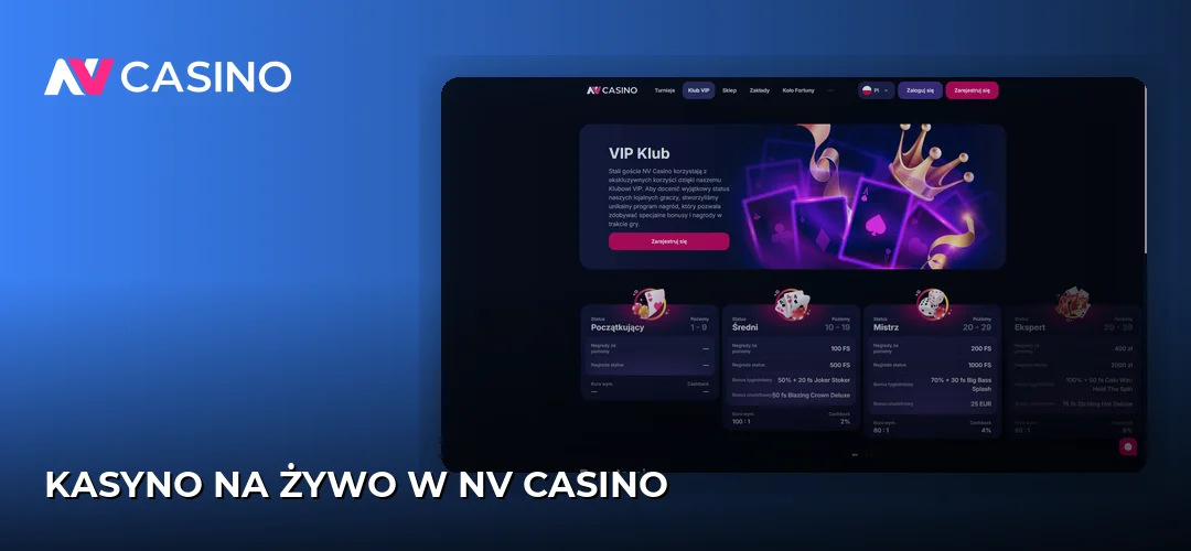 Zrzut ekranu strony NV Casino