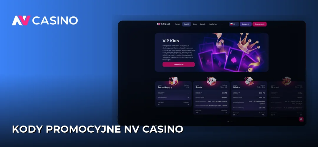 Zrzut ekranu strony NV Casino