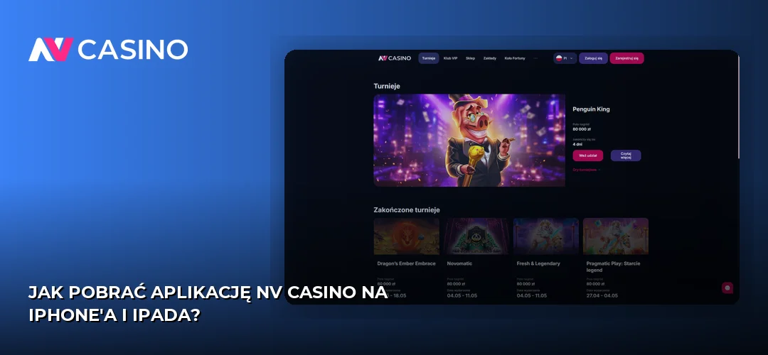 Zrzut ekranu strony NV Casino