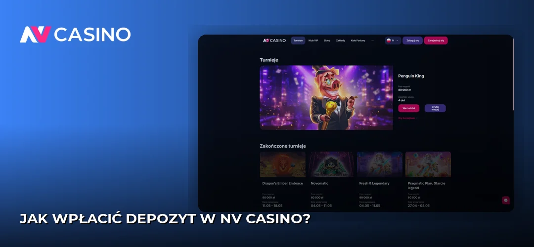 Zrzut ekranu strony NV Casino