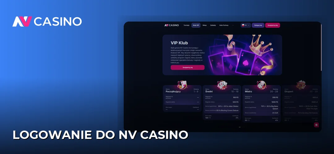 Zrzut ekranu strony NV Casino